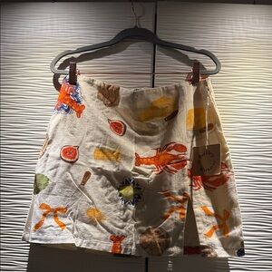 Bailey Rose Patterned Cream summer Skirt Sz L